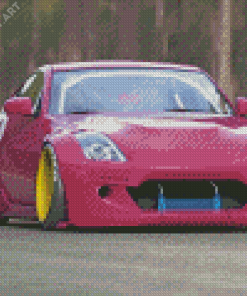 Pink Nissan 350z Car Diamond Painting