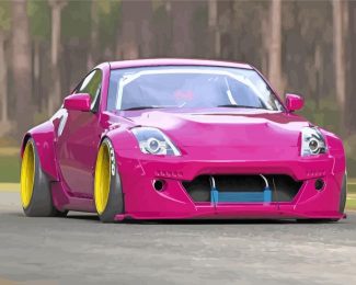 Pink Nissan 350z Car Diamond Painting