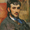 Portrait De Renoir By Frederic Bazille Diamond Painting