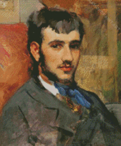 Portrait De Renoir By Frederic Bazille Diamond Painting