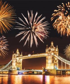 UK Tower Bridge Fireworks Diamond Paintings