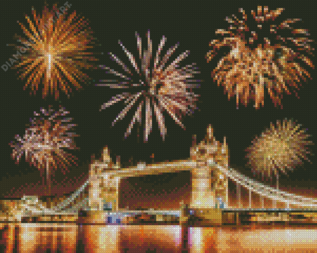 UK Tower Bridge Fireworks Diamond Paintings