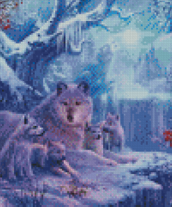 Winter Wolves Family Diamond Paintings