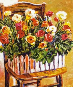 Abstract Flowers On The Chair Diamond Paintings