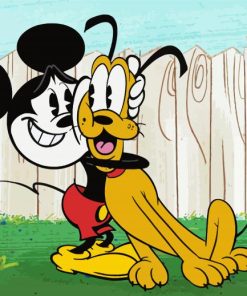 Adorable Mickey Mouse And Pluto Diamond Painting