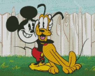 Adorable Mickey Mouse And Pluto Diamond Painting