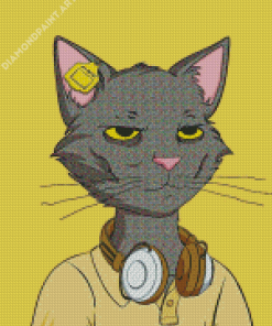 Aesthetic Cat with Headphones Art Diamond Paintings