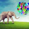 Aesthetic Elephant And Balloons Diamond Paintings