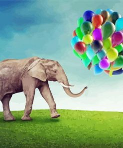 Aesthetic Elephant And Balloons Diamond Paintings