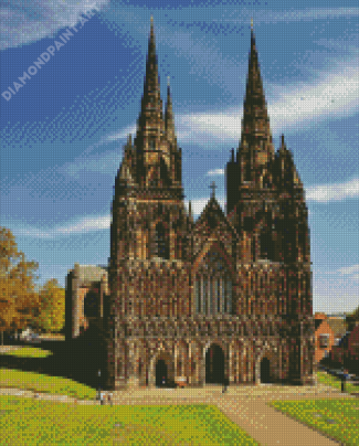 Aesthetic Lichfield Cathedral Building Diamond Painting