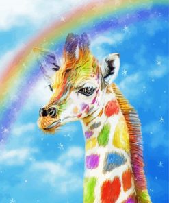 Aesthetic Rainbow Giraffe Diamond Painting