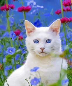 Beautiful Cat In Garden Diamond Paintings