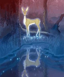 Beautiful Deer By The River Diamond Paintings