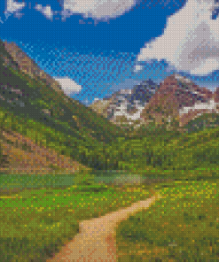 Beautiful Landscape Mountain Trail Diamond Paintings