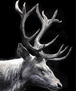 black And White Stag Art Diamond Painting