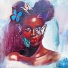 Black Woman With Butterflies Diamond Painting