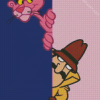 Cartoon Detective Pink Panther Diamond Painting