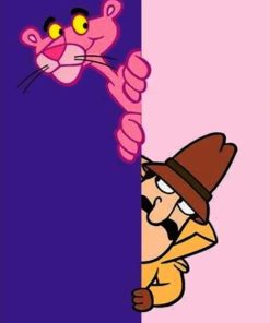 Cartoon Detective Pink Panther Diamond Painting