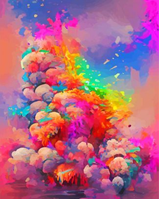 Colored Rainbow Smoke Diamond Paintings