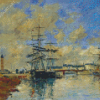 Deauville Harbor By Eugene Boudin Diamond Painting