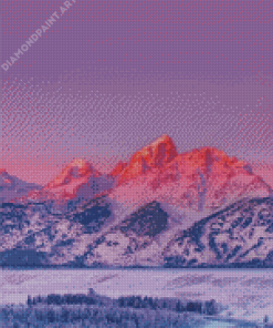 Glacier Mountain Sunset Diamond Paintings