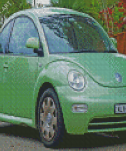 Green Volkswagen Bug Diamond Paintings