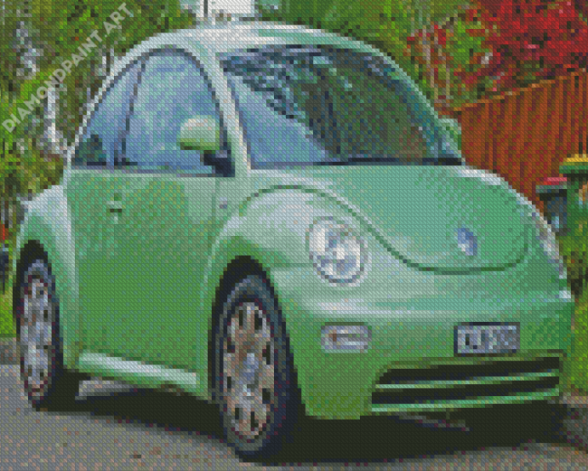 Green Volkswagen Bug Diamond Paintings
