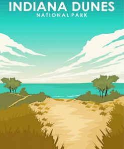 Indiana Dunes National Park Travel Poster Diamond Paintings