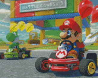 Mario Kart Game Diamond Painting