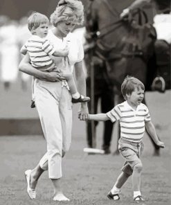 Princess Diana With Prince William And Harry Diamond Paintings