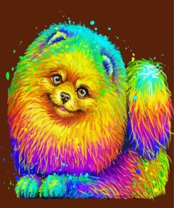 Rainbow Colorful Pomeranian Diamond Paintings