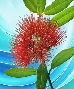 Red Pohutukawa Flower Art Diamond Painting