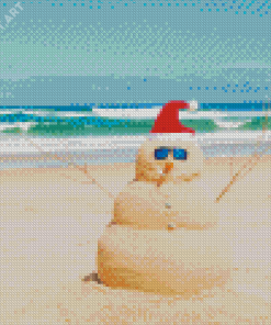Snowman Christmas Beach Diamond Paintings