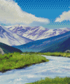 Snowy Mountains River Art Diamond Paintings