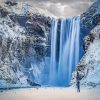 Snowy Winter Waterfall Diamond Painting