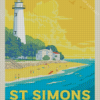 St Simons Island Georgia Poster Art Diamond Paintings