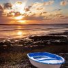 Sunset Beach With Row Boat Diamond Painting