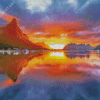 Sunset Midnight Lake Landscape Diamond Paintings
