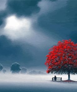 Together Under Red Tree Diamond Paintings