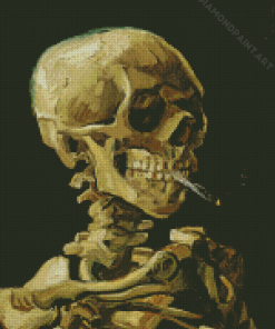 Van Gogh Head Of A Skeleton With A Burning Cigarette Diamond Paintings