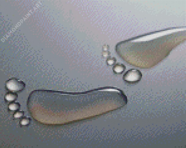 Water Drops Footprints Diamond Painting