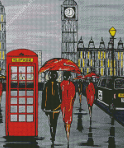 London Red Phone Box Diamond Paintings