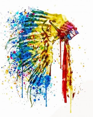 Native American Feather Headdres Diamond Paintings