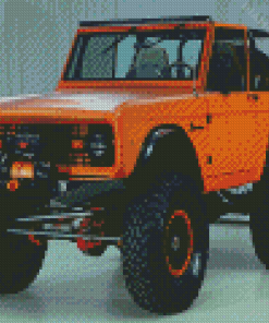 1977 Orange Ford Bronco Diamond Painting