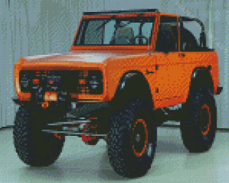 1977 Orange Ford Bronco Diamond Painting