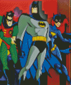 Batman With Catwoman And Robin Cartoon Diamond Painting