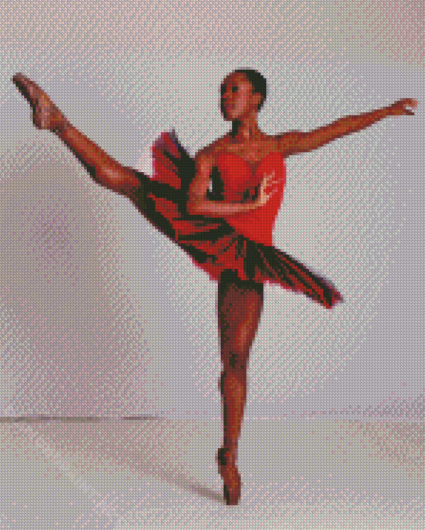 Red African Ballet Dancer Diamond Painting