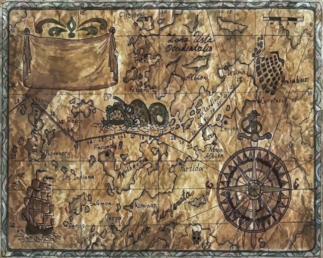 The Old Pirate Map Diamond Painting