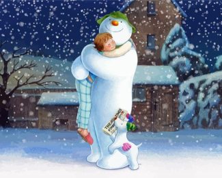 The Snowman And The Snowdog Diamond Painting