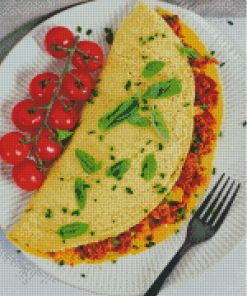Vegan Tomato Omelette Diamond Painting